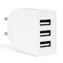 Orbegozo EN 1100 Cargador de Pared 3 Puertos USB 17W con Carga Simultánea Múltiple